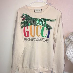 Gucci embellished printed cotton-terry sweatshirt